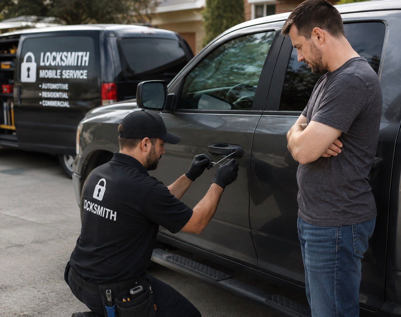 Locksmith opening car door — car lockout Brampton