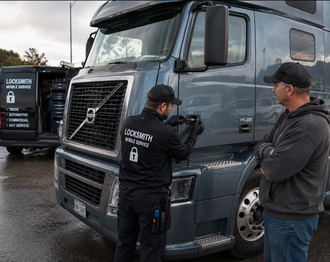Locksmith opening highway truck — truck lockout Brampton
